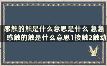 感触的触是什么意思是什么 急急感触的触是什么意思1接触2触动，气急